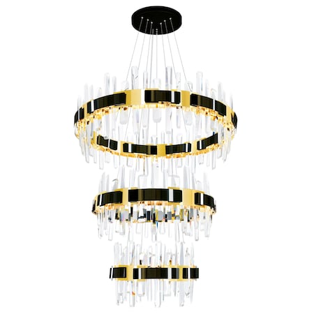 Cwi Lighting Aya LED Integrated Pearl Black Chandelier 1592P32-3-612